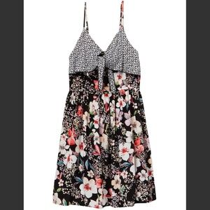 Love, Fire | Girls Black Floral Tie Front Dress M